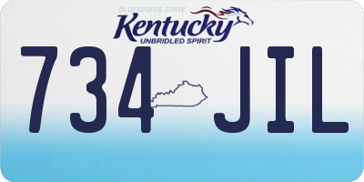 KY license plate 734JIL