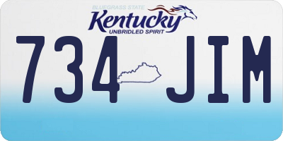 KY license plate 734JIM