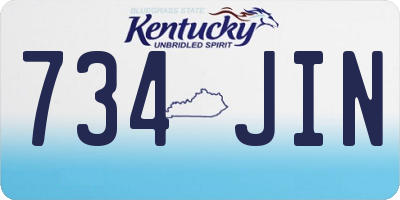 KY license plate 734JIN