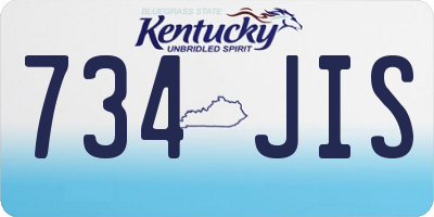 KY license plate 734JIS