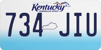 KY license plate 734JIU