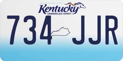 KY license plate 734JJR