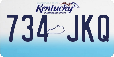 KY license plate 734JKQ