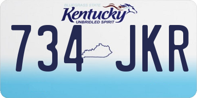 KY license plate 734JKR