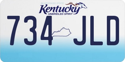 KY license plate 734JLD