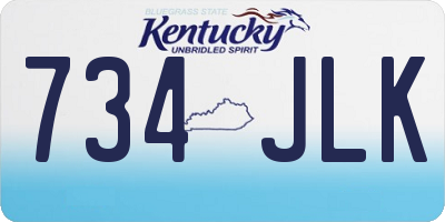 KY license plate 734JLK