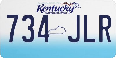 KY license plate 734JLR