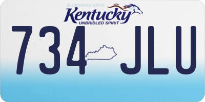 KY license plate 734JLU