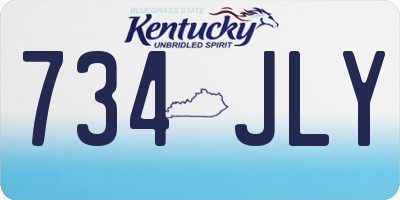 KY license plate 734JLY