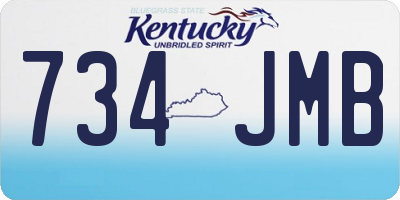 KY license plate 734JMB