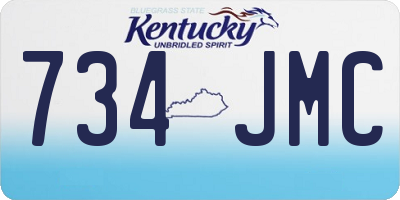 KY license plate 734JMC