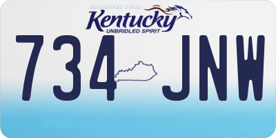 KY license plate 734JNW