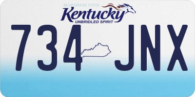 KY license plate 734JNX