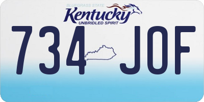 KY license plate 734JOF