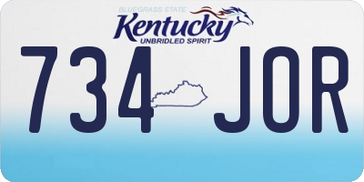 KY license plate 734JOR