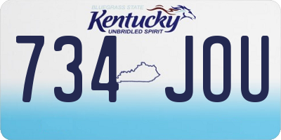 KY license plate 734JOU