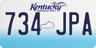 KY license plate 734JPA
