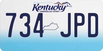 KY license plate 734JPD