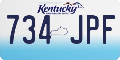 KY license plate 734JPF