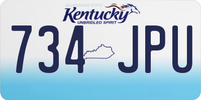 KY license plate 734JPU