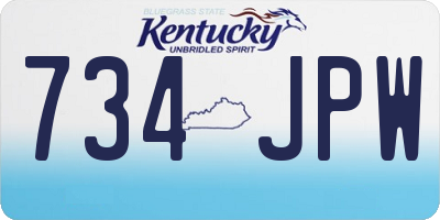KY license plate 734JPW