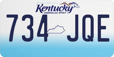 KY license plate 734JQE