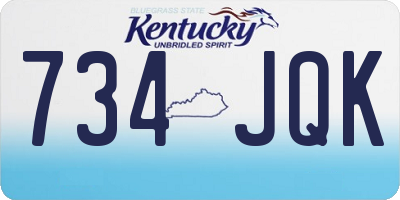 KY license plate 734JQK