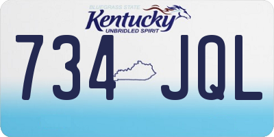 KY license plate 734JQL