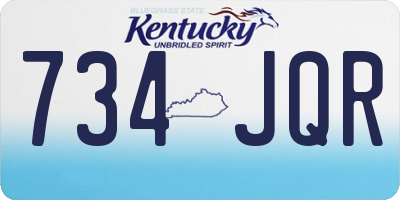 KY license plate 734JQR