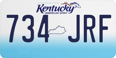 KY license plate 734JRF