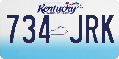 KY license plate 734JRK