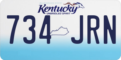 KY license plate 734JRN