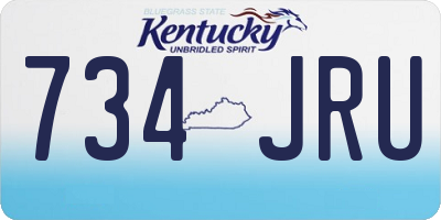 KY license plate 734JRU