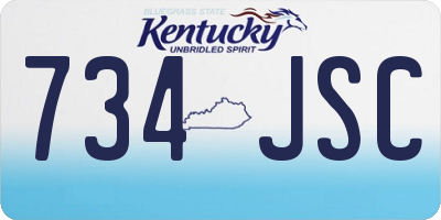 KY license plate 734JSC