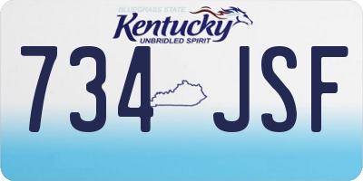 KY license plate 734JSF