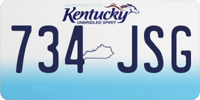 KY license plate 734JSG
