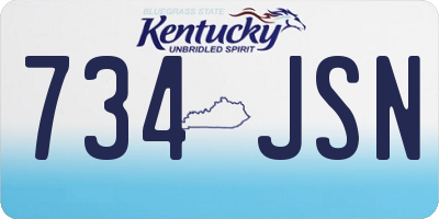KY license plate 734JSN