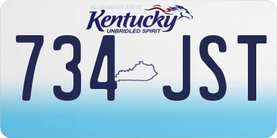 KY license plate 734JST