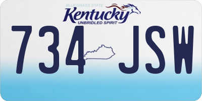 KY license plate 734JSW