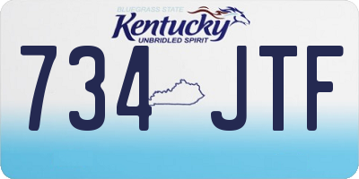KY license plate 734JTF