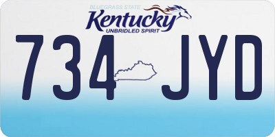 KY license plate 734JYD