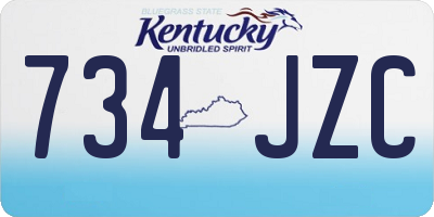 KY license plate 734JZC