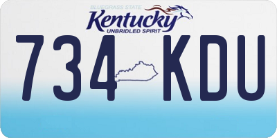 KY license plate 734KDU