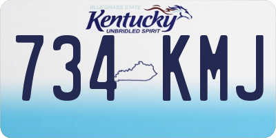 KY license plate 734KMJ
