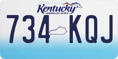 KY license plate 734KQJ