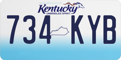 KY license plate 734KYB