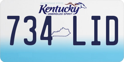 KY license plate 734LID