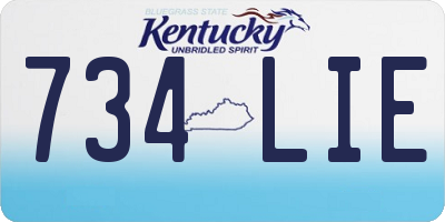 KY license plate 734LIE