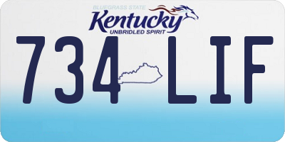 KY license plate 734LIF