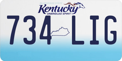 KY license plate 734LIG